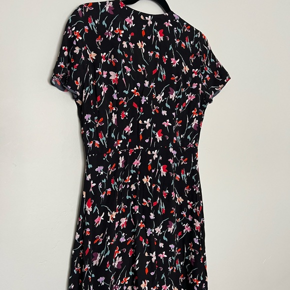 -Neck Button-Front Mini Dress in Drifting Flowers - Picture 4 of 8